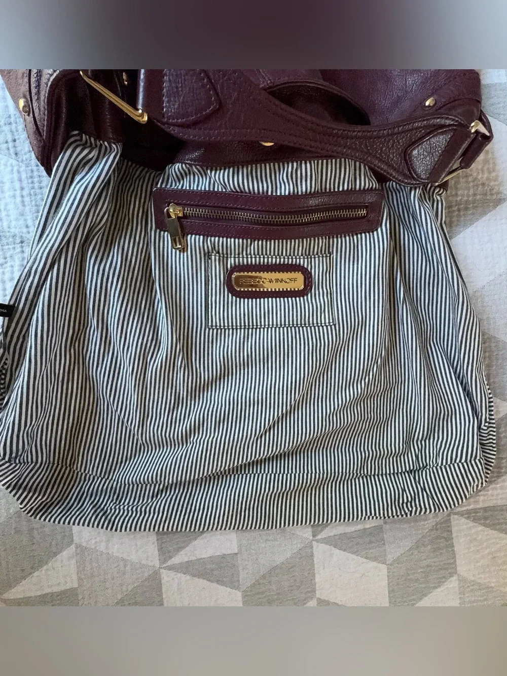 Rebecca Minkoff Nikki in Plum Large Leather Hobo Purse